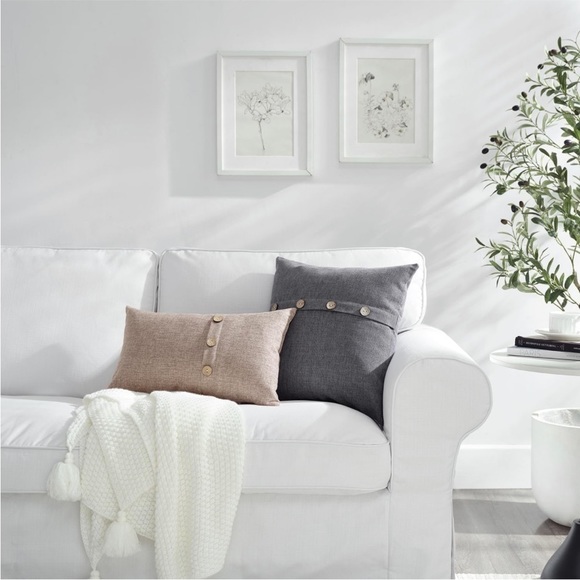 Farmhouse Mid Century Modern Bohemian Decorative Grey Linen Pillow Case Cover - Picture 5 of 15